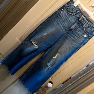 Old Navy size 4 high rise wide leg jeans distressed